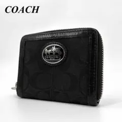未使用級 COACH コーチ コインケース ブラック シグネチャー