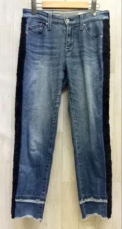 NEMIKA ネミカ サイドライン 切替 テーパード デニム パンツ ストレッチ