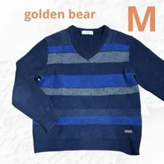 Golden Bear Vネックセーター ネイビー/ブルー/グレーメンズ　M