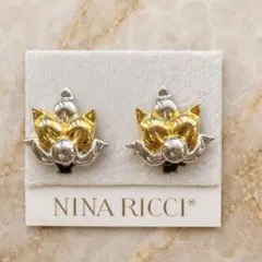 NINA RICCI ヴィンテージイヤリング フラワーモチーフ