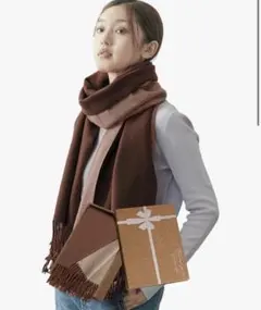 【新品】マフラー　大判ストール ブラウン系 200×65cm