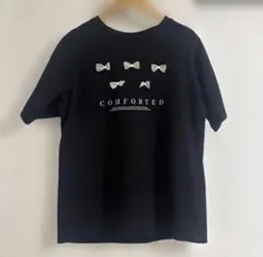 COMFORTED リボン装飾 半袖Tシャツ ブラックのサムネイル