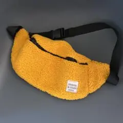 フリース　ボディバッグ　ウエストバッグ　イエロー