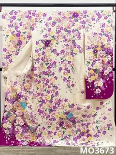 振袖 金駒 金彩 ちりめん 身丈170cm 撥水加工済 MO3678 振袖 金駒 金彩 ちりめん 身丈170cm 撥水加工済 MO3678 - メルカリ