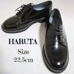 HARUTA ハルタ プレーントゥ レースアップシューズ 黒 美品 22.5