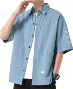 【新品】夏 メンズ 半袖シャツ ゆったり 通気性 吸汗速乾 カジュアル XL