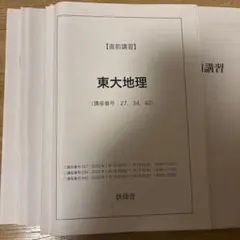 鉄緑会2026直前講習 東大地理 解答解説冊子付＋夏期講習補充問題2025 2026年最新】鉄緑会 地理 東大の人気アイテム - メルカリ