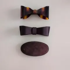 ダークブラウン ヘアクリップ セット