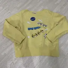 宇宙と電車の刺繍入りトレーナー