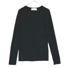 パンプキンポート　Vネック 長袖リブニット　黒　M 薄手のサムネイル