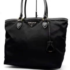美品✨プラダ 1BG158 トートバッグ ナイロン レザー 三角ロゴ ブラック