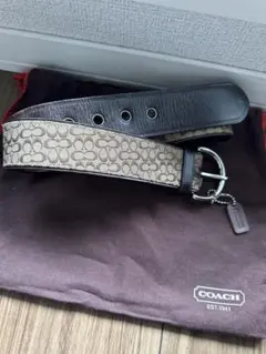 COACH レザー ベルト ブラウン/ベージュ