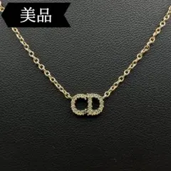 ◇ディオール◇ラインストーン×GP/CDロゴ/ネックレス/ゴールド/Dior