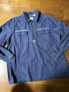 old GAP ネイビー ハーフジップシャツ