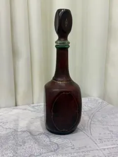 アンティーク ガラスボトル ダークレッド