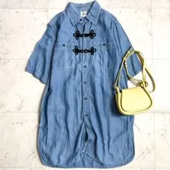 美品♪ ニードルス チャイナボタン コットンリネン デニムワンピース 日本製