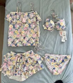 花柄フリル水着セット