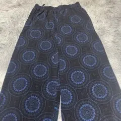 【美品】Fullheart 総柄 イージーパンツ アラジンパンツ ブルー S