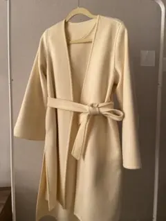 ユニクロC ダブルフェイスラップコート　イエロー