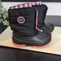 スノーブーツ　17-18cm　ピンクチェック