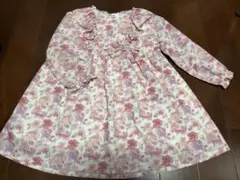 スラップスリップ　slapslip 肩フリル花柄長袖ワンピース