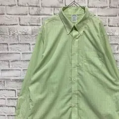 ブルックスブラザーズ長袖シャツ！チェックグリーンXL 87