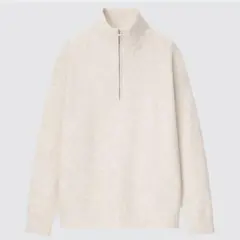 UNIQLO スフレヤーンハーフジップセーター ハイネック 男女兼用 S