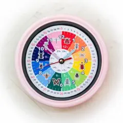 《 ［ パステル ］昆虫②（Middle•R）》ピンク子供 知育時計