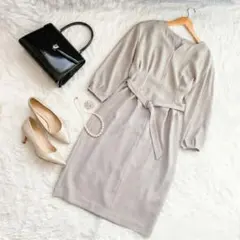 美品✨シップスSHIPSフォーマルワンピース グレー 36 S セレモニー