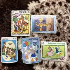 アメリカ　Disney 切手5枚セット