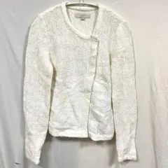 LOFT ホワイト 長袖カーディガン