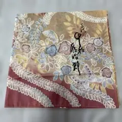 花柄刺繍 シルクハンカチ