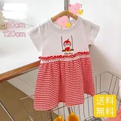 ドキンちゃん　ワンピース　赤色　ブランコ柄 #518