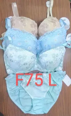 ブラジャー＆ショーツ 3組セット F75 Lサイズ
