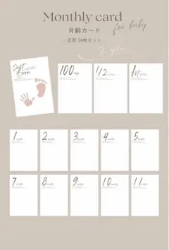 ◎好評最安値option込/人気No.2//月齢フォト足形14枚マンスリーカード
