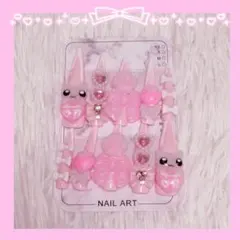 ♡現品♡量産型 地雷系 平成女児 ネイルチップ スーパーロング ピンク 萌