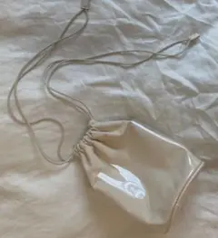 ローリーズファーム 帆布 巾着 バッグ アイボリー