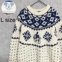 希少 ヴィンテージ 90年代 ディズニーランド ミッキー ニットセーター L