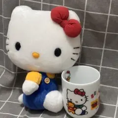 ハローキティ ぬいぐるみマスコット 湯呑み　コップ1990年　電報