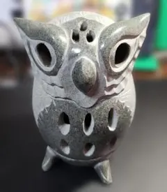84z271置物 金属工芸品 香合 蓋物 ふくろう 梟 骨董 - メルカリ