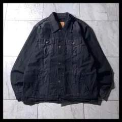 00s OLD GAP 短丈 コーデュロイ トラッカージャケット 黒 L
