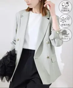 ROPÉ PICNIC 抗菌防臭・接触冷感・UVカット カナパ金ボタンジャケット