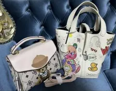 2点セット　クマ　グラフィック　ショルダーバッグ　ハンドバッグ　トートバッグ