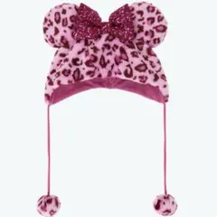 ディズニー　ファンキャップ　ヒョウ柄　ピンク