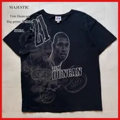 マジェスティック ティム・ダンカン ビッグプリントTシャツ ブラック Lサイズ