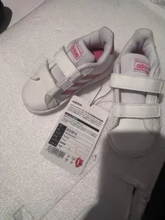 adidas ベルクロ スニーカー ホワイト/ピンク 130jp