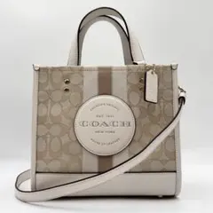 美品✨ コーチ デンプシー ショルダーバッグ 2way シグネチャー ホワイト