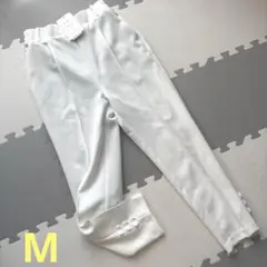 フィットモア＊裾リボン付きパンツMホワイト