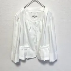 EMMAJAMES ホワイト ノーカラージャケット 11サイズ