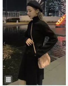 ワイドスリーブフレアニットワンピース［rut965